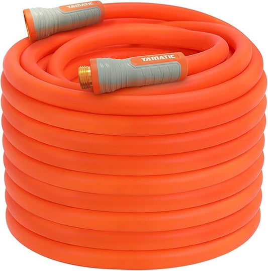 YAMATIC Heavy Duty Garden Hose 5/8 in x 100 ft with Swivel Fitting, Super Flexible Water Hose, All-weather, Lightweight, Burst 600 PSI