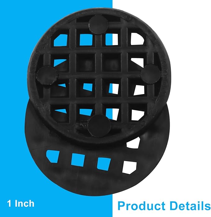 100pcs Plant Drainage Mesh Pads - 1 Inch Round Plastic Grid Mat, Breathable Soil Guard for Potted Plants, Bonsai (Black)