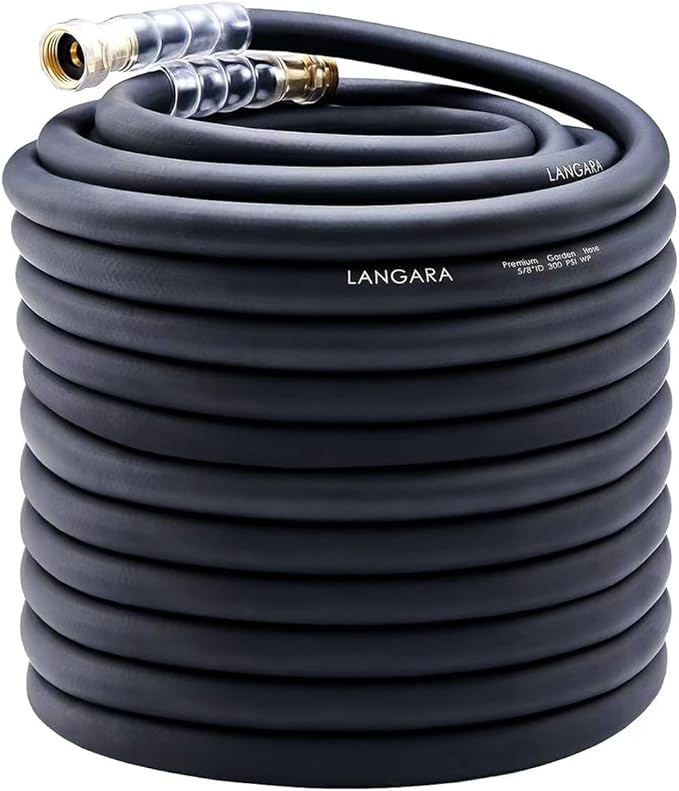 Heavy Duty Premium Garden Hose 150ft x 5/8", 300PSI Working, 1000PSI Burst, Water Hose with Transparent Swivel Handle - Hot/Cold Water - Five Layered Braiding for Durability