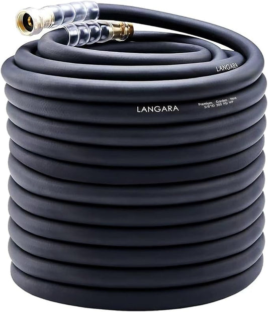 Heavy Duty Premium Garden Hose 150ft x 5/8", 300PSI Working, 1000PSI Burst, Water Hose with Transparent Swivel Handle - Hot/Cold Water - Five Layered Braiding for Durability