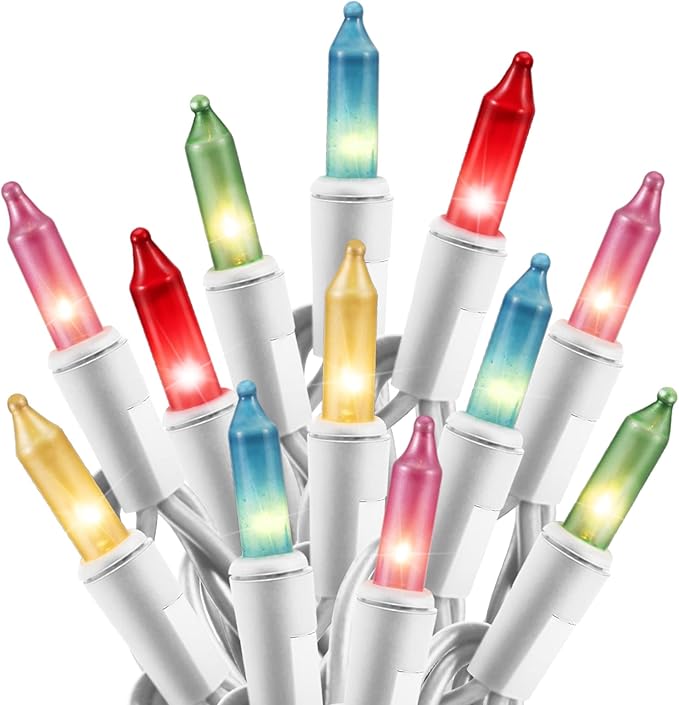 Easter Decorations Mini String Lights - 26.5 feet 100 Count Mini Light Set on White Wire Plug in End to End Connectable for Indoor Outdoor Party Yard Garden Patio Home Easter Decor, Multicolored