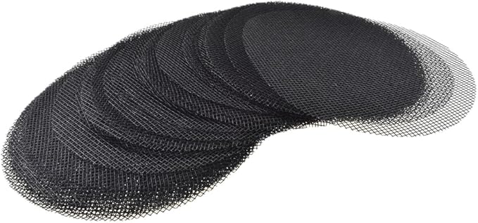 HAHIYO 50PCs 4Inch/10Cm Black Round Glassfibre Flower Pot Hole Mesh Pad Bottom Grid Mat Bonsai Drainage mesh Hole Screens Gasket Prevent Soil Loss Breathable Gasket Drainage Netting for Bonsai