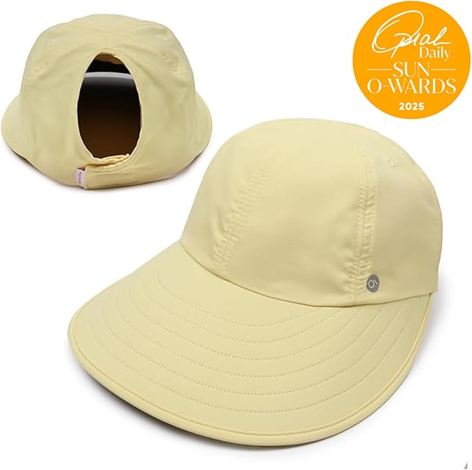 Ponyflo Sunblocker Wide Brim Hat - Oprah Awards Best Sun Hat - UV 50 Protection - Ponytail Sunhat for Women