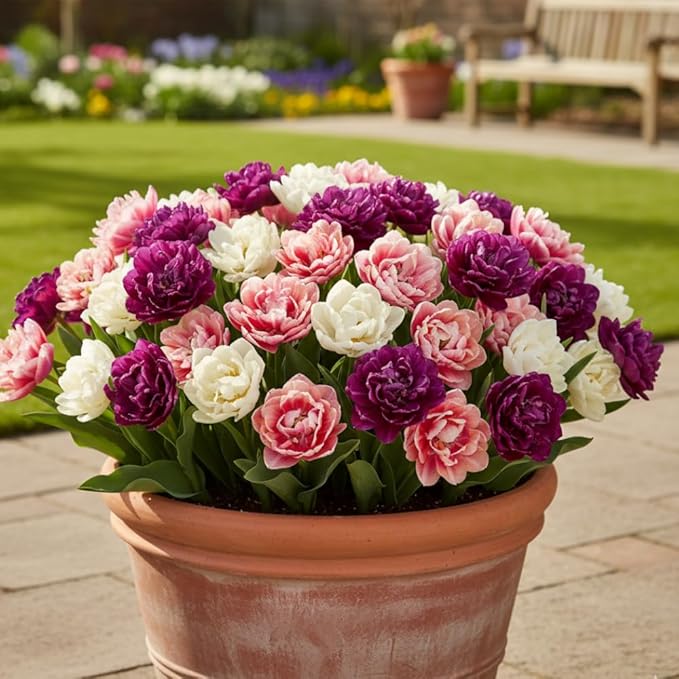 Tulip Bulbs for Fall Planting Bulk - 15 Mix Double Tulip Bulbs