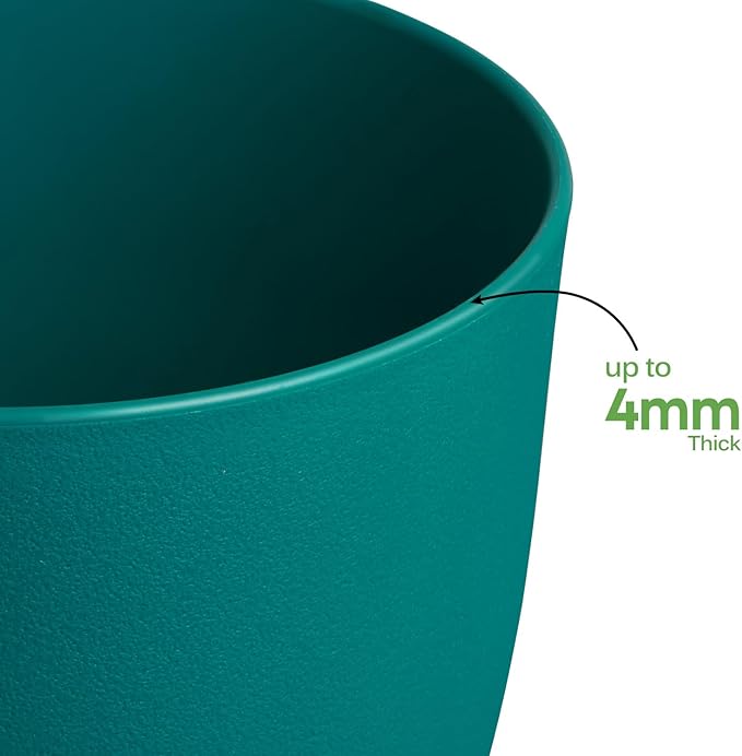 Plant Pots 8 Inch Set of 4, Flower Pots with Multi Mesh Drainage Holes, Planters for Indoor Outdoor Garden Plants and Flowers（Blue）