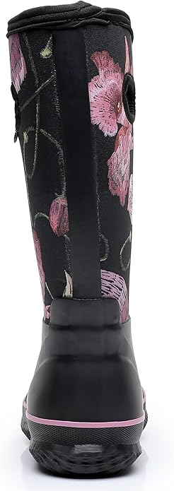 WTW Mid Calf Rain Boots for Women - Waterproof Insulated Neoprene Mud Boots Outdoor Hunting Garden Boots