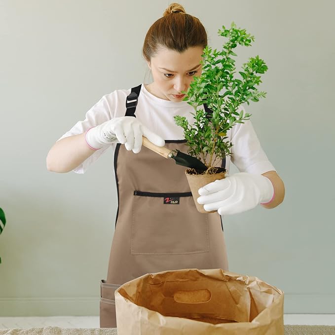 Acecharming Garden Apron Oxford Fabric Apron Thicken Durable Waterproof Gardening Tool for Women and Men