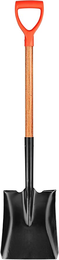 Square Digging Shovel, Hardwood Handle, D-Grip, Gardening Shovel, Snow Shovel