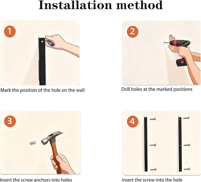 Wall Mount Garden Storage Tool Organizer, Heavy Duty Shed Tool Organizer for Shovels and Rakes, Tool Rack for Garage Organization & Storage, Holds 150 lbs Black