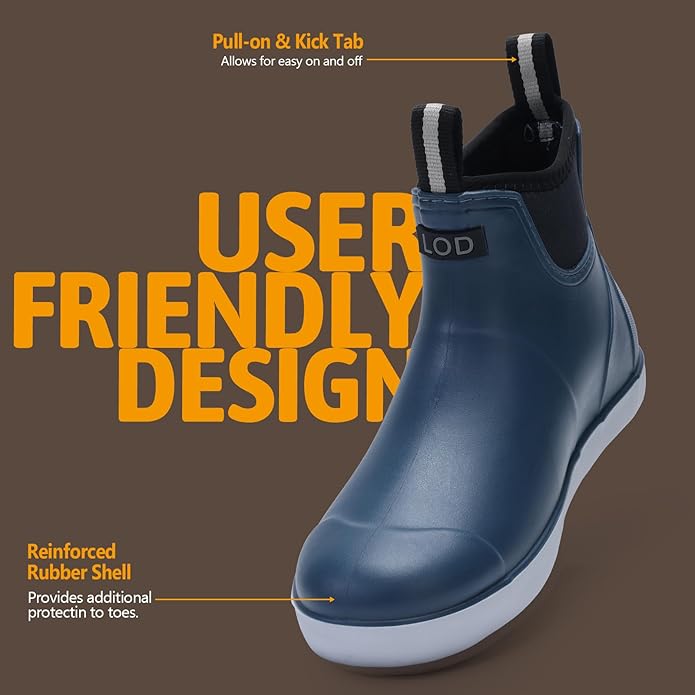 Women's Ankle Rain Boots - Slip On Waterproof Festival & Garden Shoes for Men - Comfortable Lightweight Rubber Wellies with Decorative Buckle