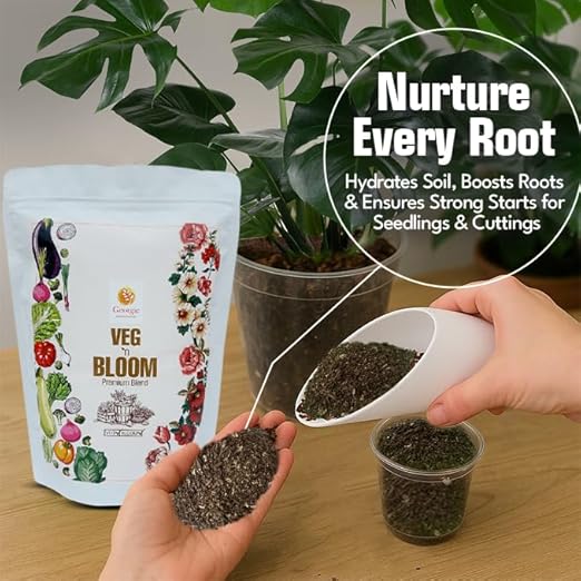 Veg N Bloom Natural Potting Mix Nutrient Rich Seed Starter Soil, Root Growth Coco Pith Neem Frass Garden Soil Vegetables Herbs Flowers Houseplants