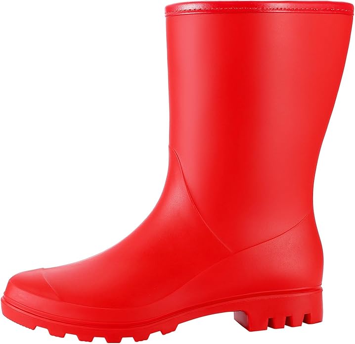 Evshine Women's Mid Calf Rain Boots Waterproof Garden Shoes