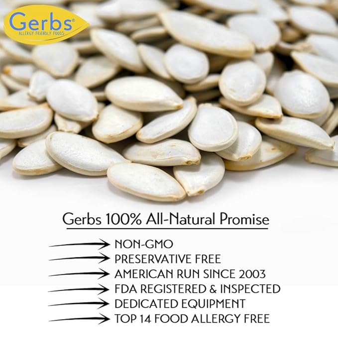 Jumbo Raw Pumpkin Seeds in Shell by Gerbs - 2 LBS - Top 11 Food Allergen Free & Non GMO - Vegan & Kosher - Premium Giant Size Whole Pepitas – COG USA
