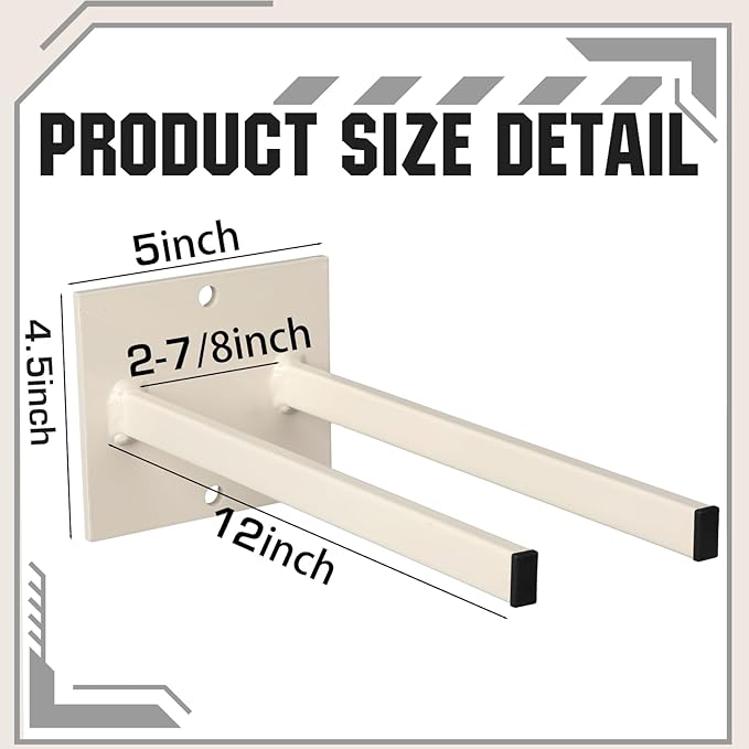 Zonon 2 Pcs Extra Wide Wall Mounted Tool Rack for Trimmers Blowers and Stepladders Heavy Duty Powder Coated Steel Storage Organizer for Garage Shed Workshop Tool Holder