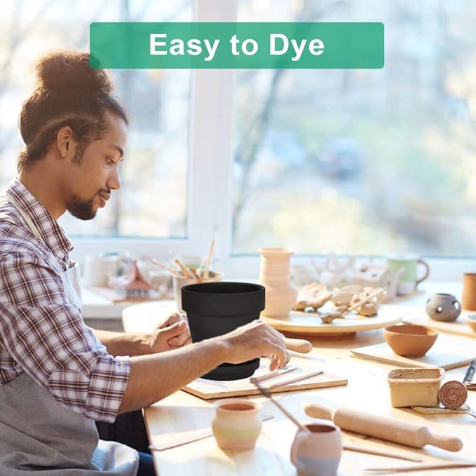 vensovo Black Terracotta & Clay Pots with Saucer - 6 Pack 5 Inch Terra Cotta Pot Ceramic Pottery Planter Cactus Flowerpots Drainage Hole, Great for Plants, Crafts and Wedding Favor