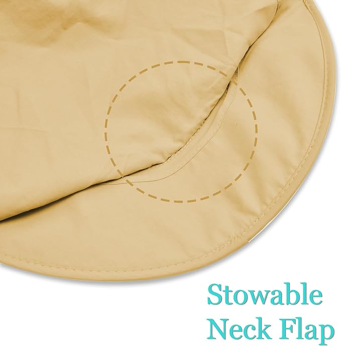 ZOORON Sun Hats for Men Women Fishing Hat with Neck Flap,UPF 50+ Sun Hat Waterproof Wide Brim Bucket Hats for Safari Hiking