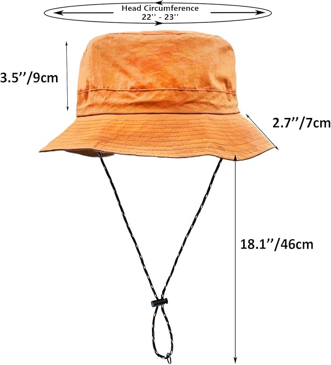 woogwin Waterproof Bucket Rain Hat with Chin Strap Quick Dry Packable Boonie Sun Hat Safari Hat UV Protection