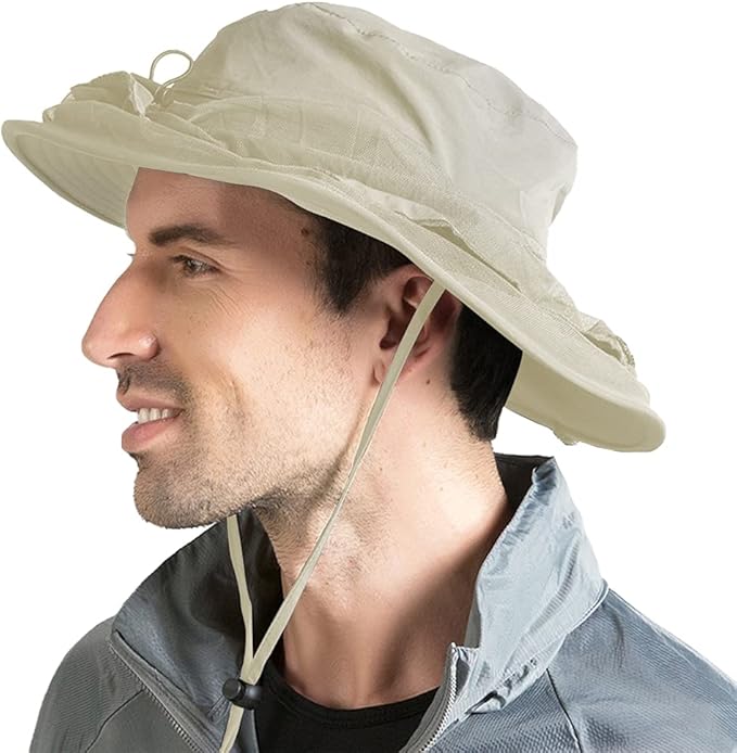 Peicees Head Net Hat for Men Women Adventure Fishing Hat Safari Hat for Hunting Camping Hiking