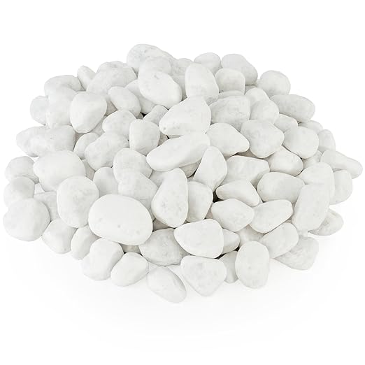 White Rocks for Plants, 1-2 Inch Pebbles for Indoor Plants, 2 lbs River Rocks Decorative White Stones, Ideal for Fish Tank, Vases, Crafting, Home Decor and Garden Landscaping Rocks