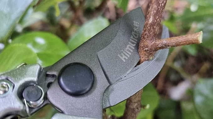 Kimura® 8" Pro Bypass Pruning Shears, Heavy Duty Japanese SK5 Steel Blades, 1 inch Cut Capacity, Non-Slip PVC Coated Handles, Lightweight & Ergonomic, Japanese Pruners, Professional Garden Clippers