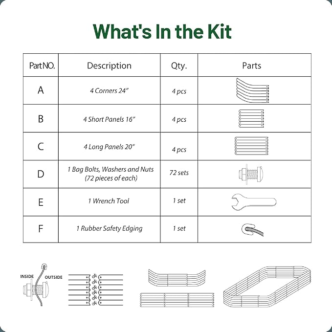 Olle Metal Raised Garden Bed Easy Quick Setup Metal Garden Bed 32" Tall, 12-in-1 for Growing Flowers Herbs DIY Gardening, Sage Green 32" Tall