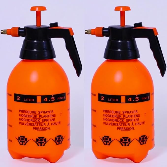 2 Pack Pump sprayers in Lawn and Garden,1/2 Gallon Handheld Garden Pump Sprayer (Orange-2PCS)