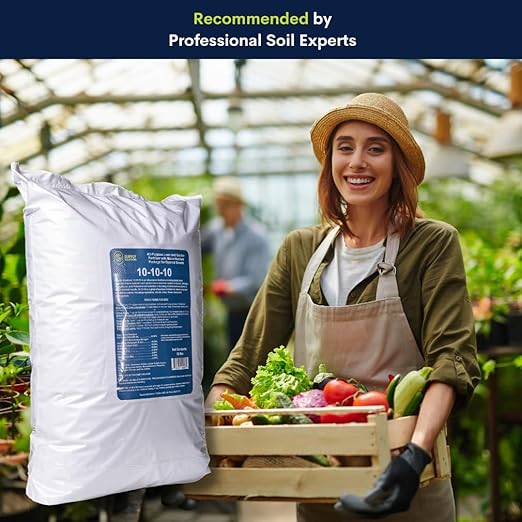 10-10-10 Complete Lawn & Garden Granular Fertilizer with Micronutrients – Balanced NPK Plant Food for Soil Health, Blooms & Roots – Safe for Vegetables, Fruits, Lawns (50 Pounds)