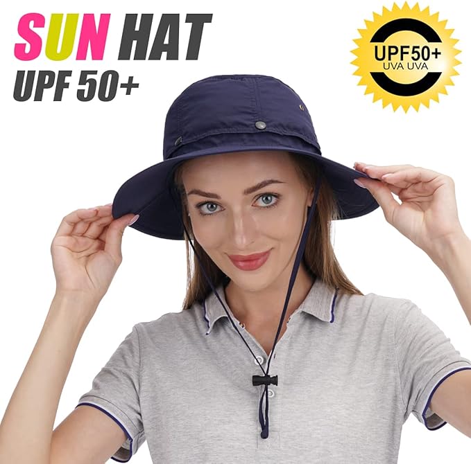 USHAKE Head Net Hat, Safari Hat Sun Hat Bucket Hat with Hidden Net Mesh
