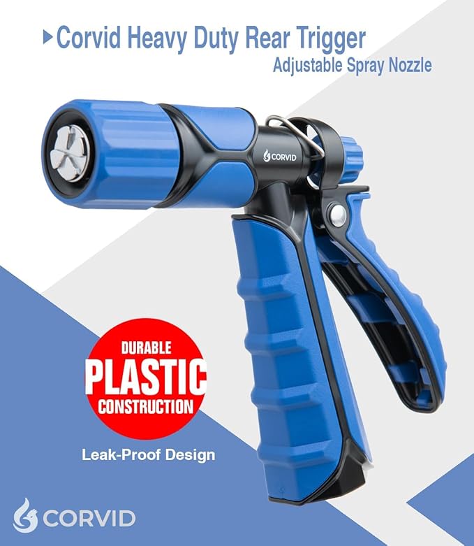 Rear Trigger Adjustable Spray Hose Nozzle – Durable Plastic Construction with Adjustable Stream Control – Ideal for Car Washing, Lawn & Garden, and Outdoor Cleaning Tasks (5)