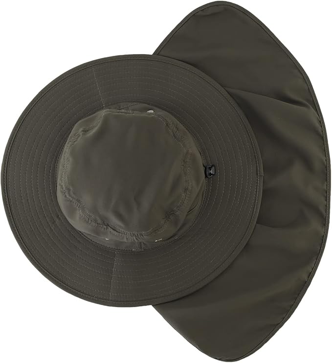 Home Prefer UPF50 Mens Sun Hat with Neck Flap Quick Dry UV Protection Cap Womens Wide Brim Fishing Hat Neck Flap Beach Garden