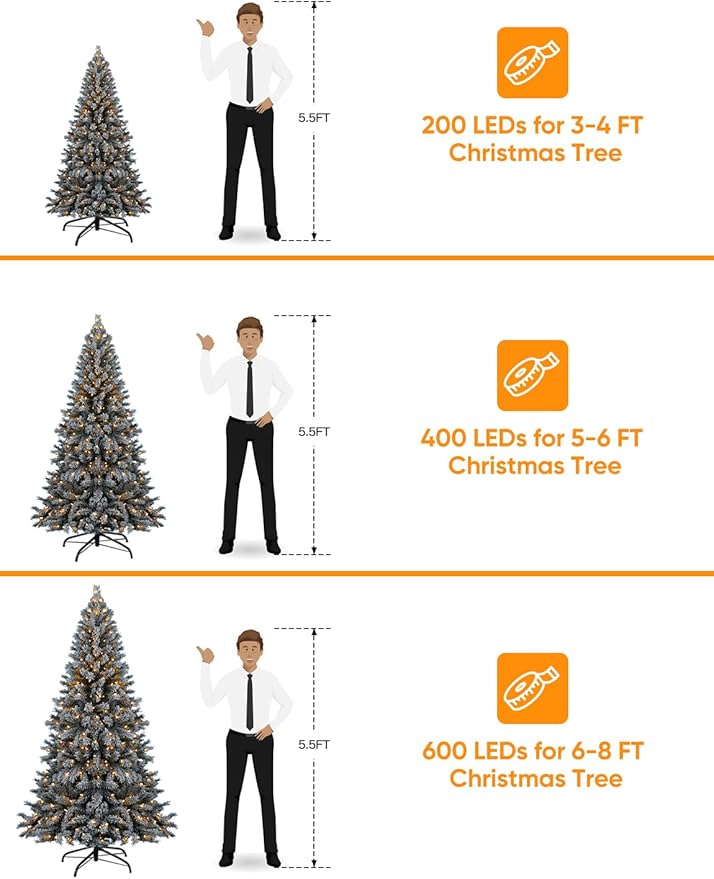 Ollny Smart Christmas Lights, 131FT 400 LED APP Control RGB Color Changing Christmas Tree Lights with Remote, Programmable DIY Musical Waterproof Decor Light with Timer for House Indoor Outdoor House