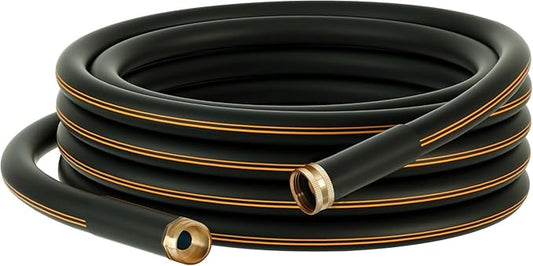 Atlantic Heavy Duty Garden Hose 30 ft x 5/8 Inch Black Color Flexible Water Hose with Solid Brass Fittings (30 Feet)