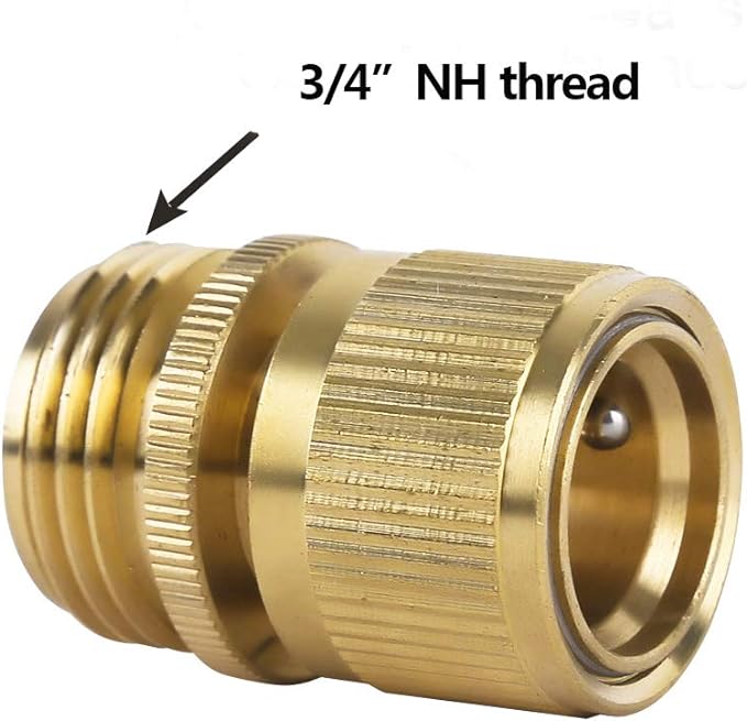 Garden Hose Quick Connector Water Hose Qucik Connect Garden Hose Connectors Brass Hose connectors Water Quick Connect Fittings 3/4" Inch GHT Solid Brass 6 Sets(6pcs Male Coupling 6pcs Female Nipple)