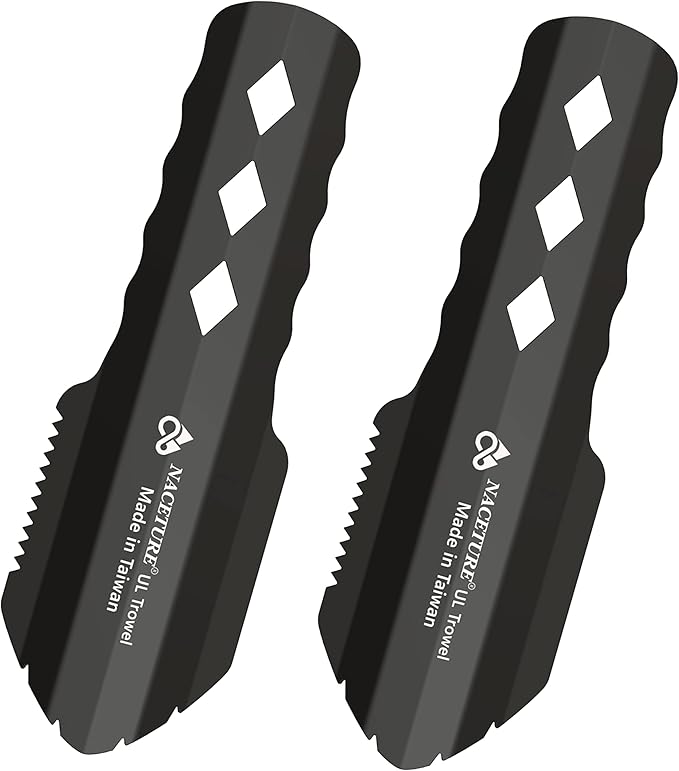 NACETURE Ultralight Backpacking Trowel Aluminum Shovel Small Potty Multitool with Longer Handle Design Essential for Hiking, Camping and Survival Bags(Black 1 Pack)