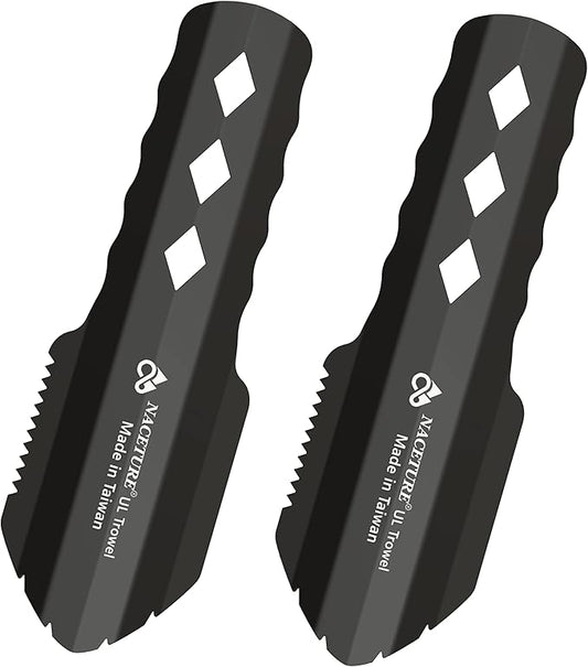 NACETURE Ultralight Backpacking Trowel Aluminum Shovel Small Potty Multitool with Longer Handle Design Essential for Hiking, Camping and Survival Bags(Black 1 Pack)