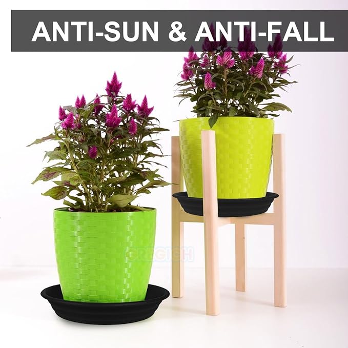 7.5 inch (5.9" at Base) Plastic Plant Saucer Drip Trays Pack of 6, Plant Trays for Indoors, Durable Sturdy Strong Planter Flower Pot Saucers for Outdoor