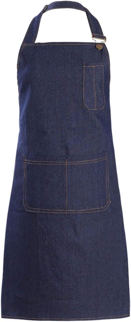Tosewever Canvas Cross Back Chef Cotton Aprons for Men Women with Large Pockets