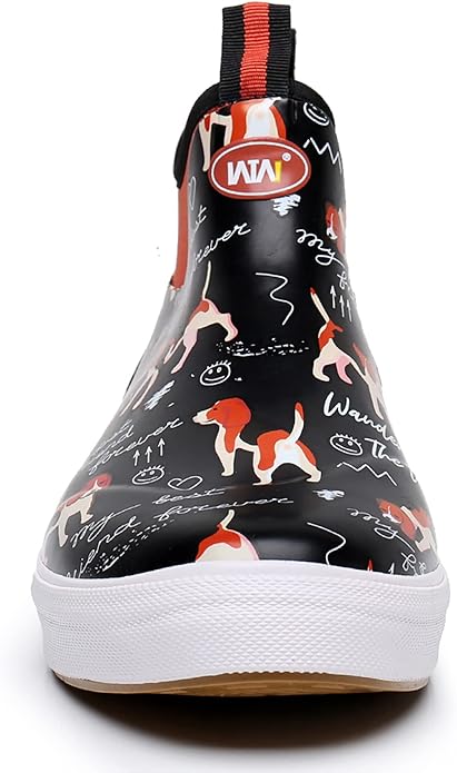 WTW Unisex Rain Boots for Men and Women Waterproof Rubber Fishing Deck Boots Neoprene Boots Slip on Ankle Garden Shoes