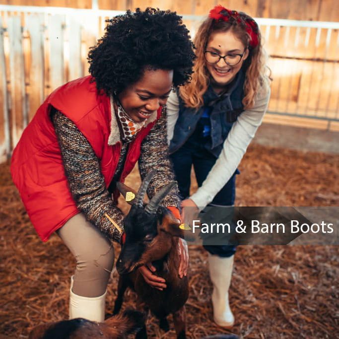 Women's Rain Boots Waterproof Mid Calf Rubber Garden Boots for Women Outdoor Mud Work with Comfort Insole