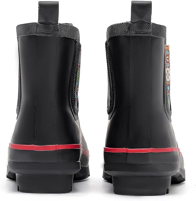 SWIFTFROG Rain Boots for Women - Waterproof Ankle Garden Shoes Anti-Slipping Floral Printed Rainboots for Ladies Stylish Light Ankle Rain Shoes, Women's Rain Footwear