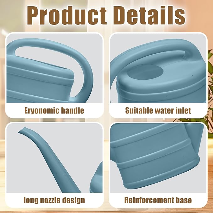 Watering Can - for Indoor Plant Garden - 1/3 Gallon - Grey