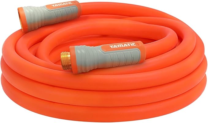 YAMATIC Heavy Duty Garden Hose 5/8 in x 30 ft with Swivel Fitting, Super Flexible Water Hose, All-weather, Lightweight, Burst 600 PSI