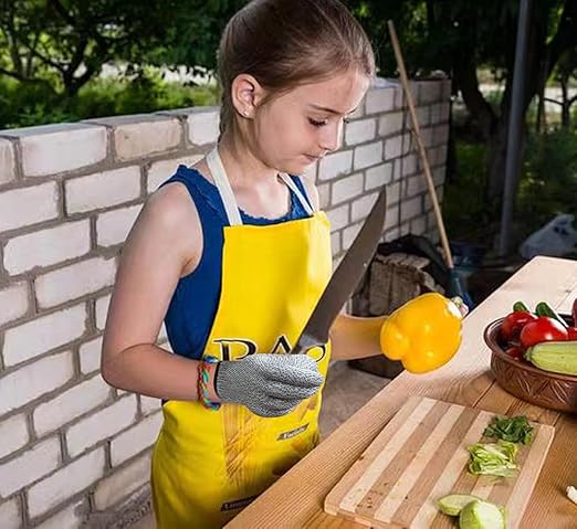 2 Pairs Cut Resistant Gloves for Kids 10-13 Years, Level 5 Protection Cutting Gloves Food Grade for Cooking, Whittling, Wood Carving, Gardening and DIY(Violet-XS)