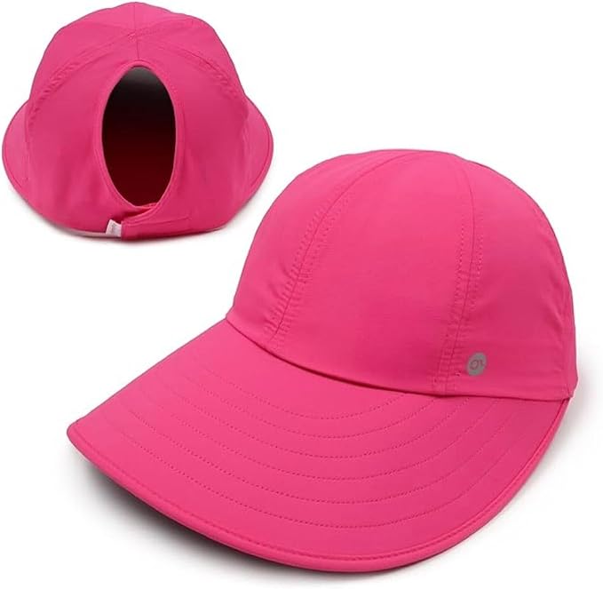 Ponyflo Sunblocker Wide Brim Hat - Oprah Awards Best Sun Hat - UV 50 Protection - Ponytail Sunhat for Women