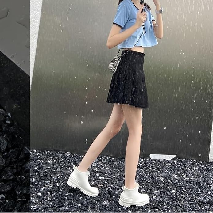 Women's Short Rain Boots Non-slip Wear-Resistant Short Boots Outdoor Work Garden Boots Fashionable Waterproof Ankle Rain Boots