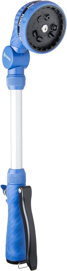 20-Pack Corvid 16" Turret Head 9-Pattern Front Trigger Garden Wand with Carbon Fiber Texture – Versatile Spray Nozzle for Precise Watering, Cleaning, and Easy Control with Ergonomic Grip