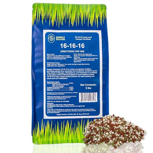 16-16-16 Complete Lawn & Garden All Purpose Granular Fertilizer - The Ultimate Plant Food for Lush Greenery & Vibrant Blooms - for All Plants, Vegetables, Fruits, and Berries - 5lbs