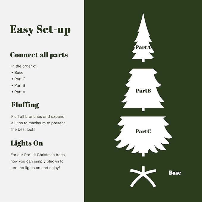 LuxenHome 6FT Flocked Christmas Tree with Lights, Downswept Slim Prelit Christmas Tree with 300 Adjustable LED Globe Lights, 920 PE+PVC Tips, Lighted Xmas Trees for Holiday Decoration