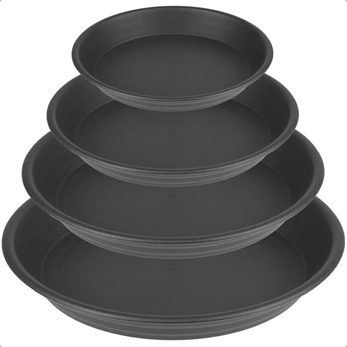 8 Pcs Plastic Plant Saucer 6 8 10 12 inch Assorted Sizes, Thick Multi Size Pack Plant Tray for Pots Indoors Potted Plant Water Catcher Tray Flower Planter Base Drainage Drip Dish Plate Outdoor