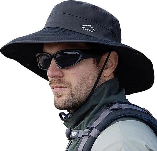 Cooling Sun Hat for Men Women,Wide Brim Bucket Hat Foldable Boonie Hat for Fishing Hiking Garden Safari Beach